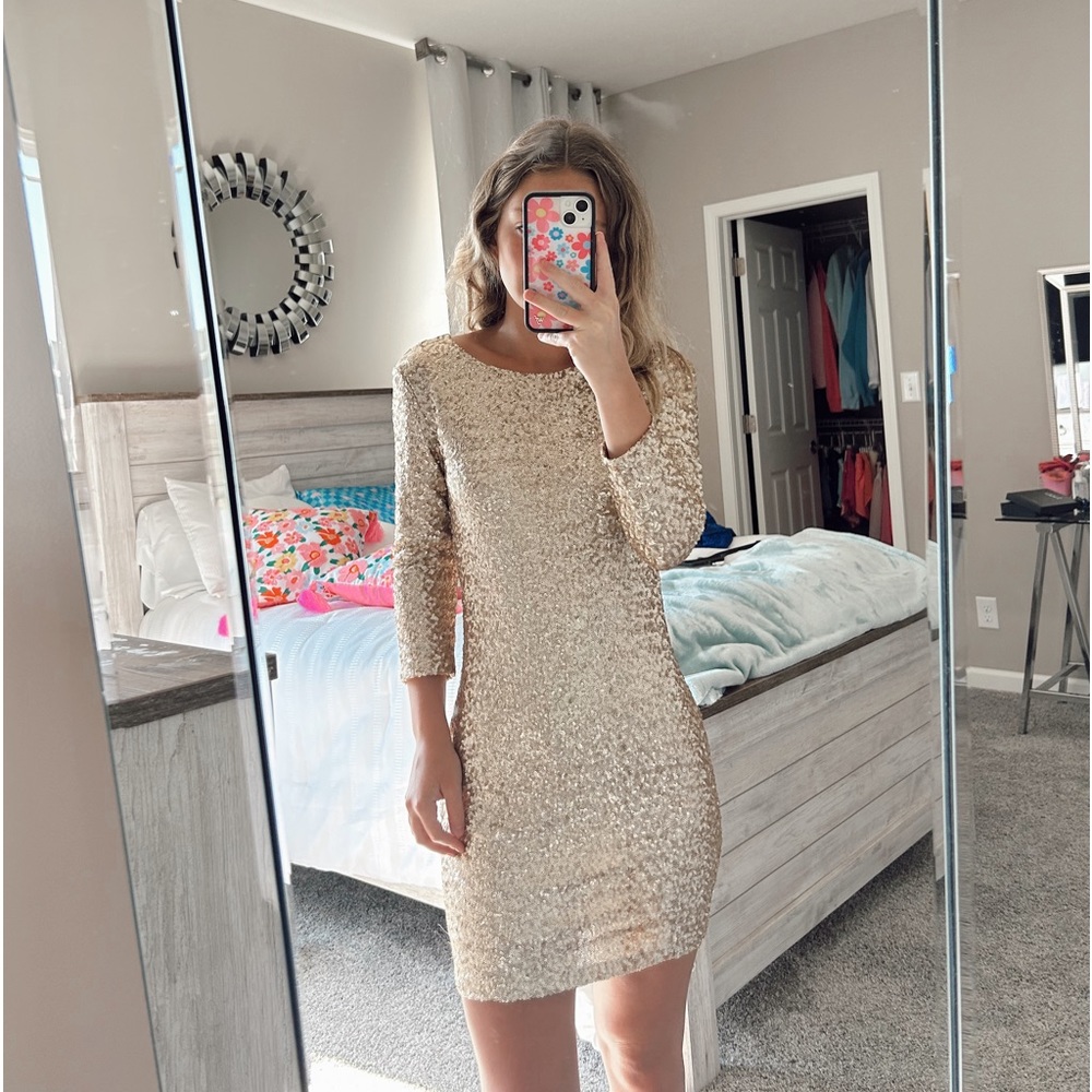 gold sparkly formal dress